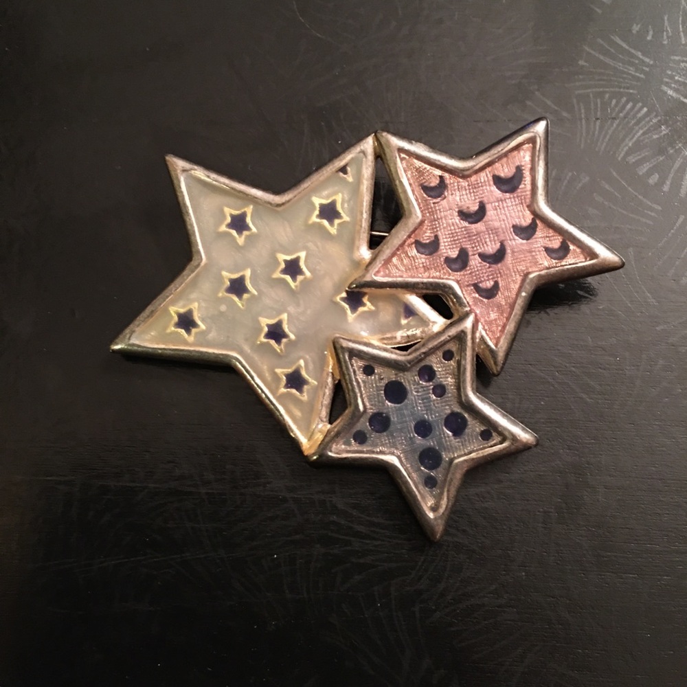 Vintage KC Triple Star Brooch